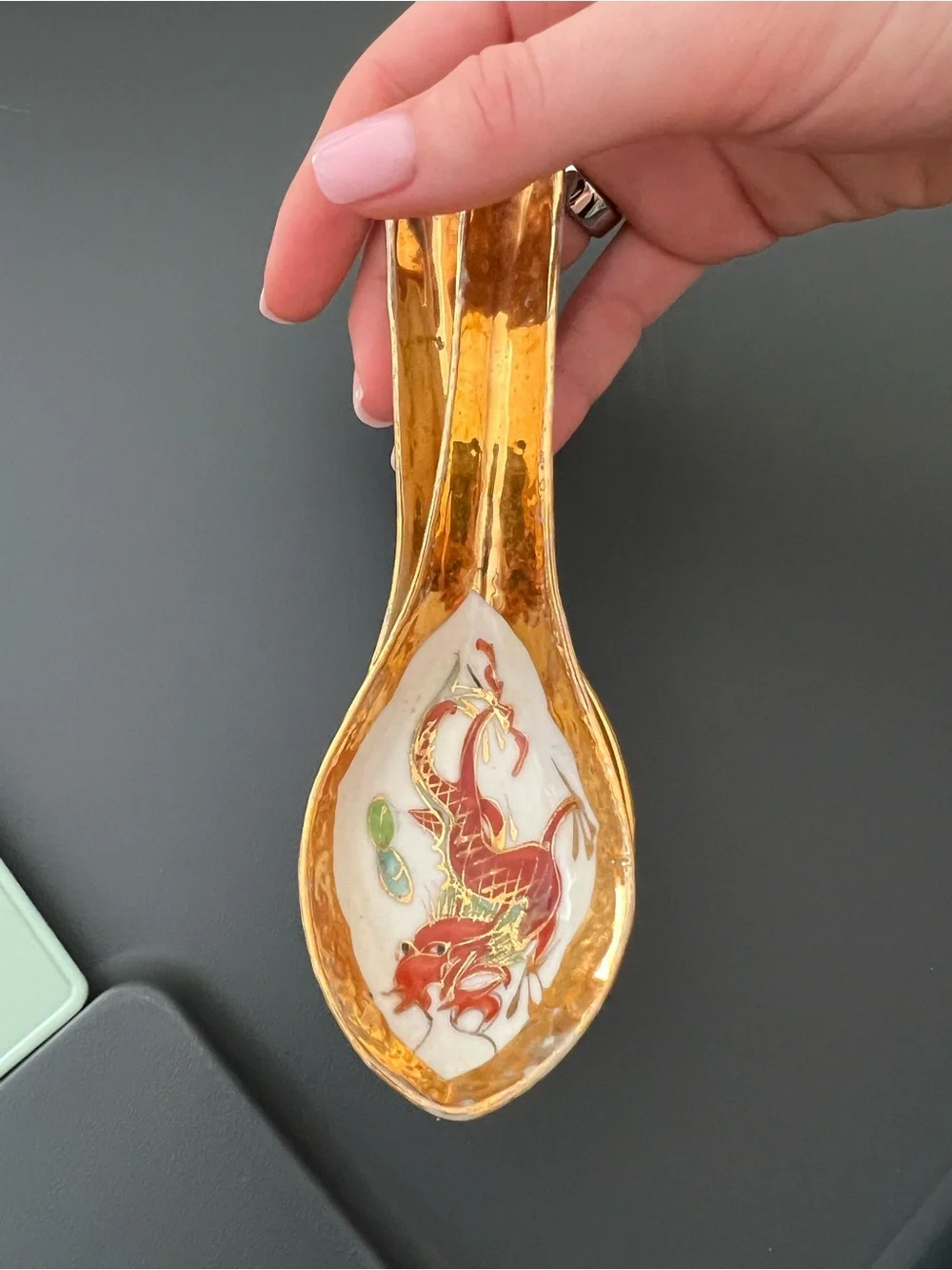 Set of 5 Chinese porcelain spoons